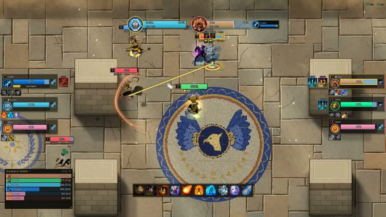 A 3v3 match in progress